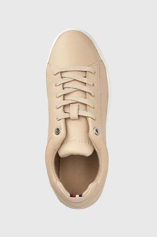 μπεζ Δερμάτινα αθλητικά παπούτσια Tommy Hilfiger Fw0fw06511 Feminine Elevated Sneaker