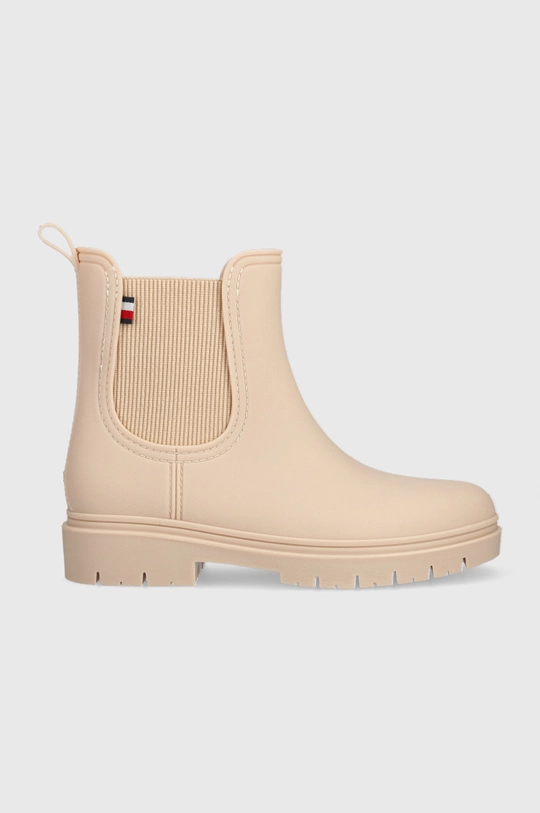 béžová Gumáky Tommy Hilfiger Fw0fw06897 Matt Ankle Rainboot With Elastic Dámsky