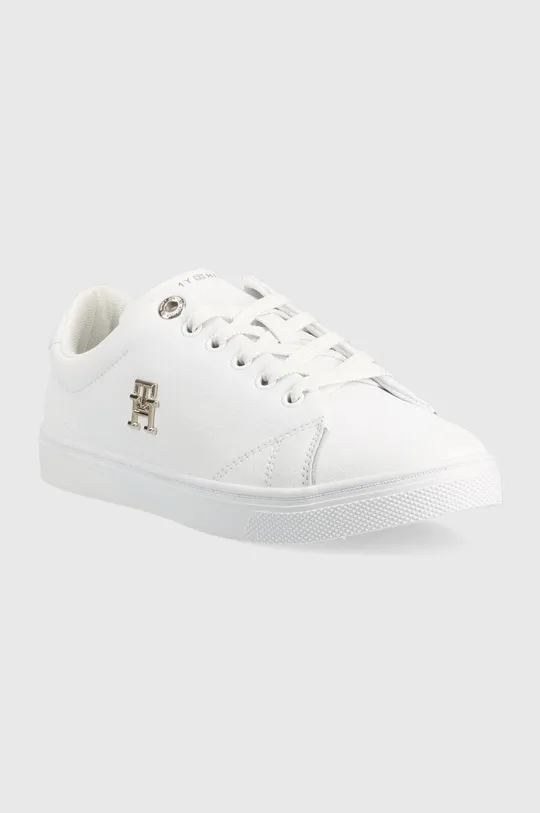 Δερμάτινα αθλητικά παπούτσια Tommy Hilfiger Fw0fw06905 Essential Th Logo Sneaker λευκό