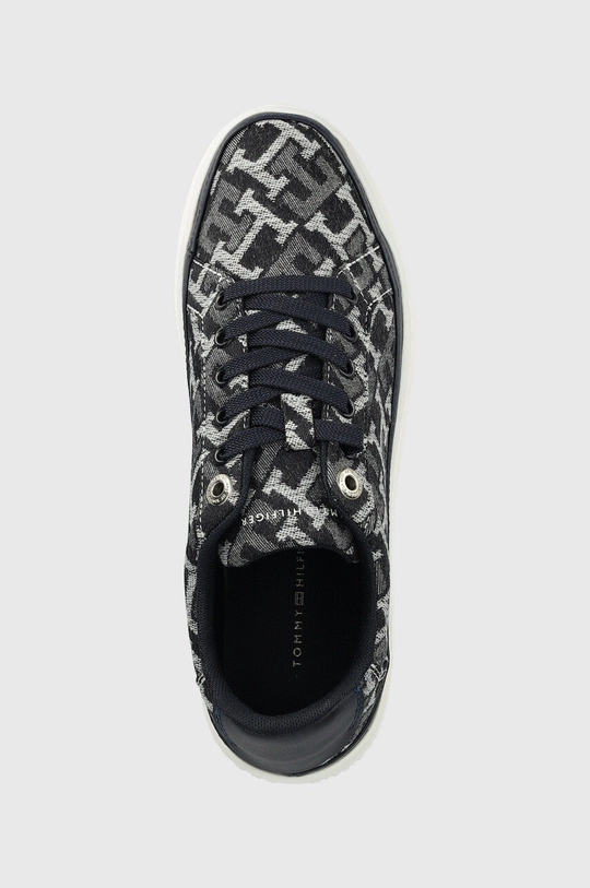 siva Kožne tenisice Tommy Hilfiger FW0FW06907 DENIM MONOGRAM SNEAKER