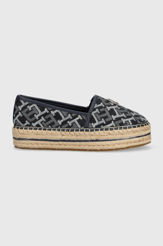 granatowy Tommy Hilfiger espadryle TH MONOGRAM DENIM ESPADRILLE Damski