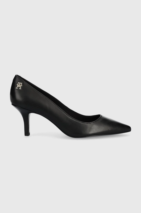 fekete Tommy Hilfiger bőr tűsarkú Fw0fw06942 Th Pointy Pump Női