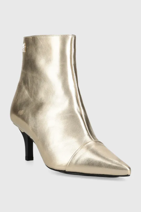 Δερμάτινες μπότες Tommy Hilfiger FW0FW07048 POINTY HEEL BOOT GOLD χρυσαφί