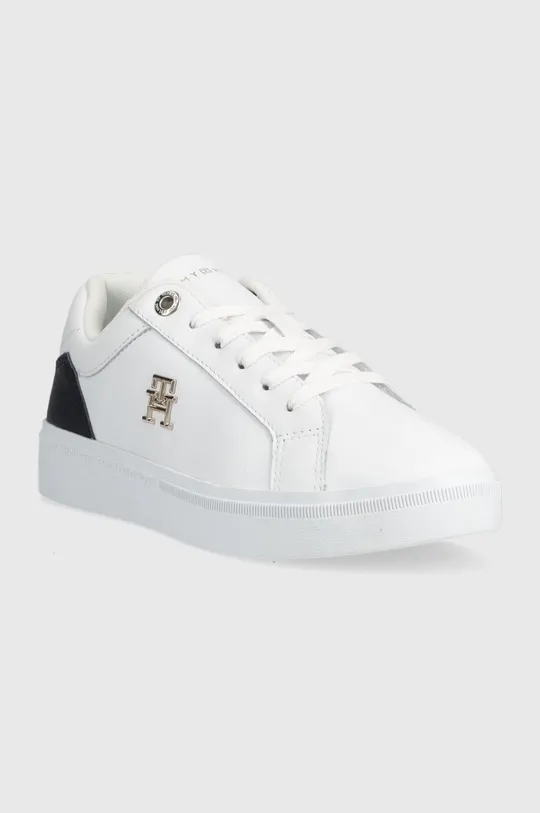 Tommy Hilfiger bőr sportcipő Th Court Sneaker fehér
