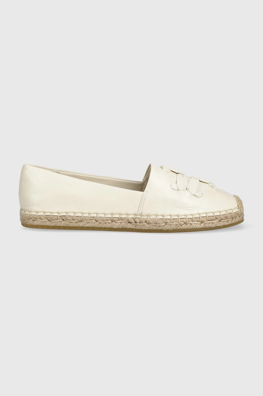 beżowy Tory Burch espadryle skórzane Woven Damski