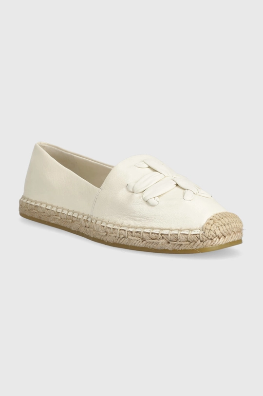 Tory Burch espadryle skórzane Woven beżowy