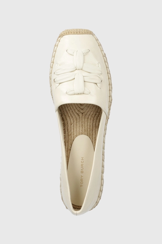 beżowy Tory Burch espadryle skórzane Woven