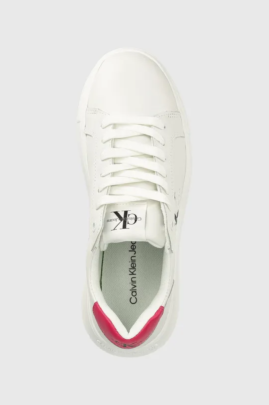 λευκό Δερμάτινα αθλητικά παπούτσια Calvin Klein Jeans CHUNKY CUPSOLE LACEUP MON LTH WN