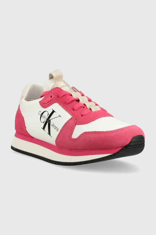 Αθλητικά Calvin Klein Jeans RUNNER SOCK LACEUP NY-LTH WN ροζ
