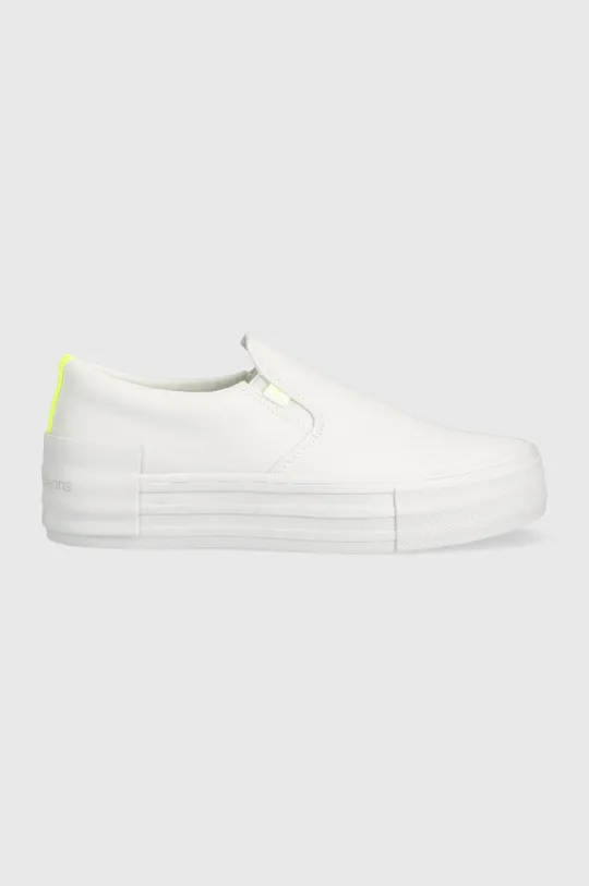 biela Tenisky Calvin Klein Jeans VULC FLATF BOLD SLIPON FLUO CONT Dámsky