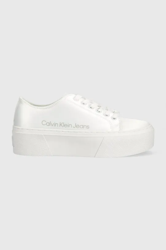 λευκό Αθλητικά Calvin Klein Jeans FLATFORM+ CUPSOLE SATIN Γυναικεία