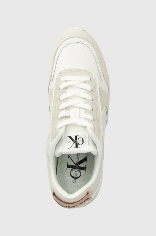 λευκό Δερμάτινα αθλητικά παπούτσια Calvin Klein Jeans TOOTHY RUNNER IRREGULAR LINES W