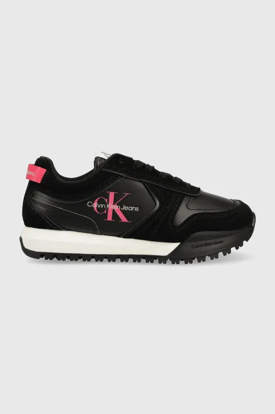 μαύρο Δερμάτινα αθλητικά παπούτσια Calvin Klein Jeans TOOTHY RUNNER IRREGULAR LINES W Γυναικεία