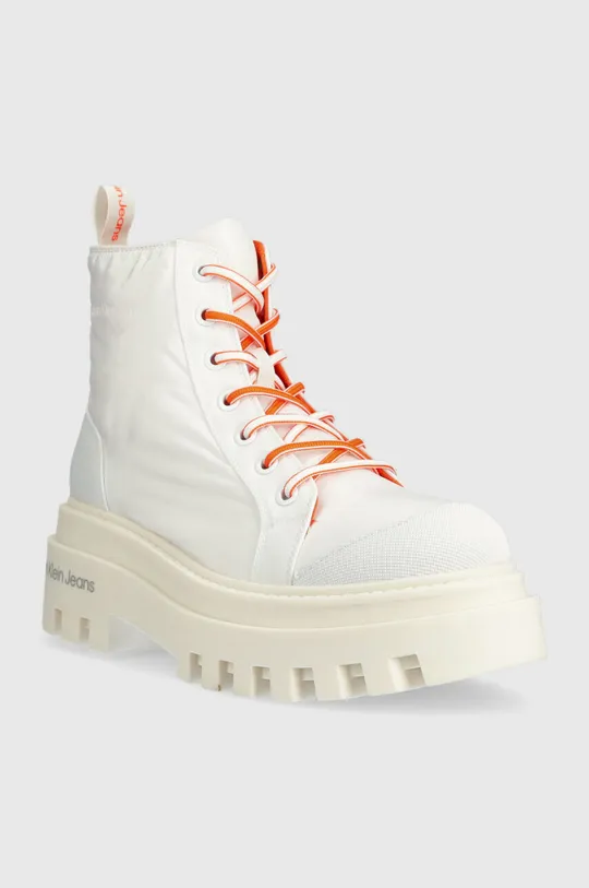 Calvin Klein Jeans workery TOOTHY COMBAT BOOT SOFTNY biały