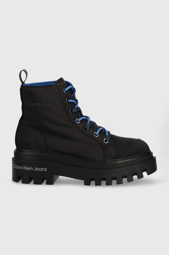 crna Čizme Calvin Klein Jeans TOOTHY COMBAT BOOT SOFTNY Ženski