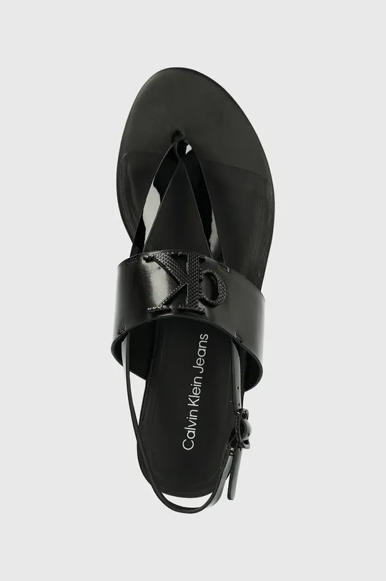 μαύρο Δερμάτινα σανδάλια Calvin Klein Jeans FLAT SANDAL HW