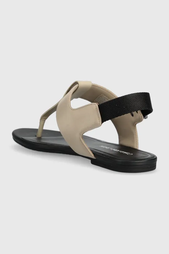 Sandále Calvin Klein Jeans FLAT TOEPOST SANDAL SATIN/HW  Zvršok: Textil, Prírodná koža Vnútro: Syntetická látka, Prírodná koža Podrážka: Syntetická látka