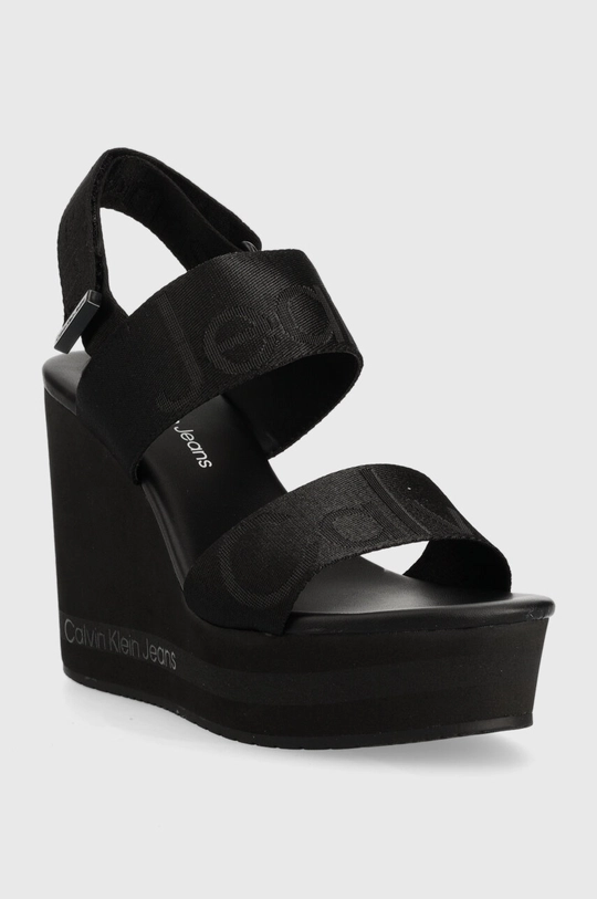 Сандалии Calvin Klein Jeans WEDGE SANDAL WEBBING чёрный