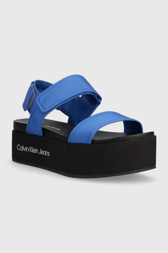 Сандалі Calvin Klein Jeans FLATFORM SANDAL SOFTNY блакитний