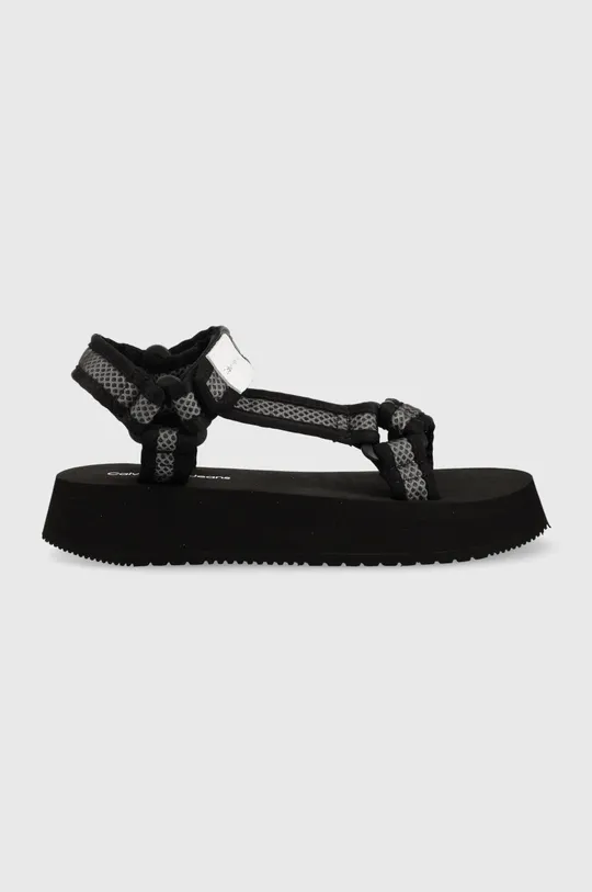 čierna Sandále Calvin Klein Jeans PREFRESATO SANDAL WEBBING XRAY Dámsky