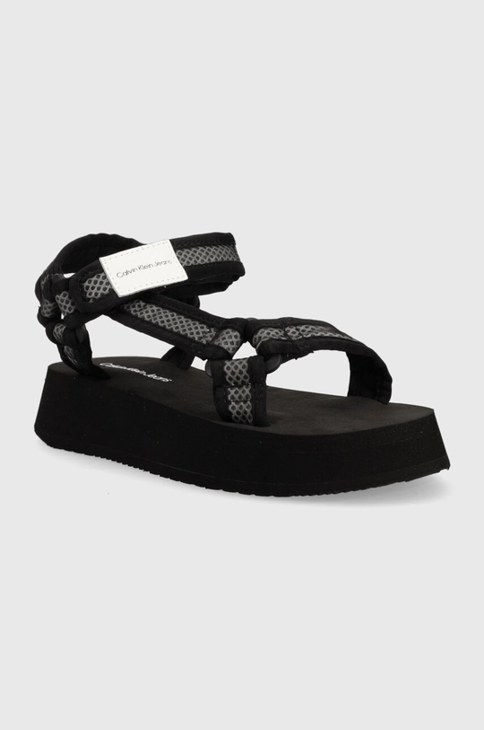 Sandále Calvin Klein Jeans PREFRESATO SANDAL WEBBING XRAY čierna