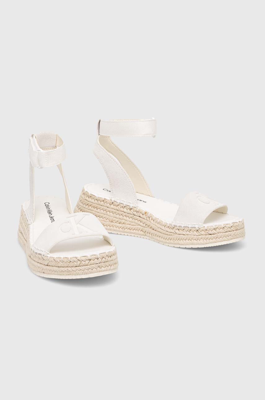 Sandali Calvin Klein Jeans SPORTY WEDGE ROPE SU CON bela