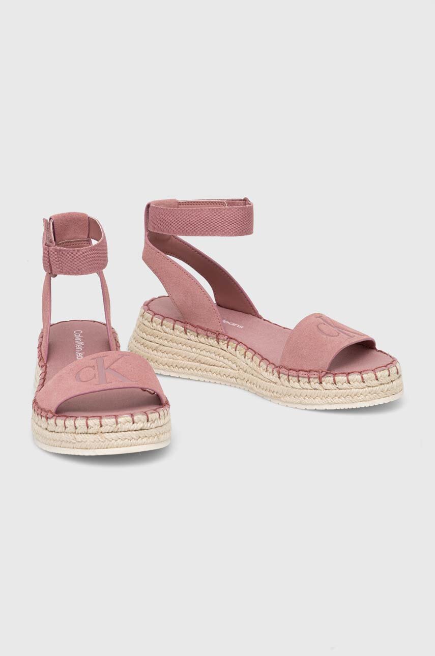 Calvin Klein Jeans sandali SPORTY WEDGE ROPE SU CON rosa