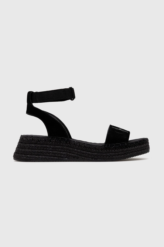 czarny Calvin Klein Jeans sandały SPORTY WEDGE ROPE SU CON Damski