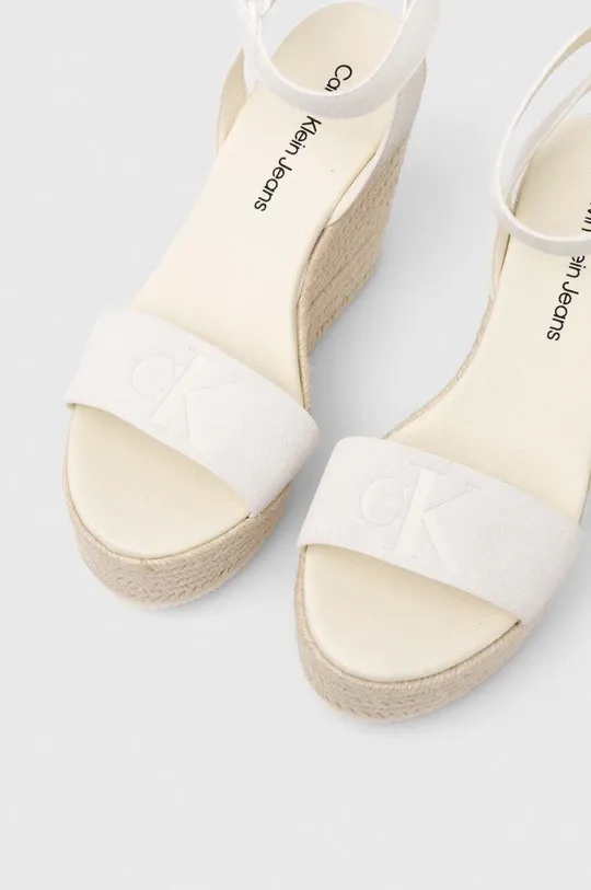 beige Calvin Klein Jeans sandali in camoscio WEDGE SANDAL SU CON