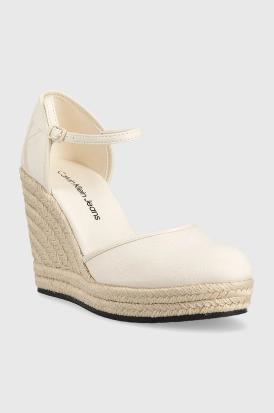 Espadrilky Calvin Klein Jeans WEDGE SANDAL CLOSE TOE ESS béžová