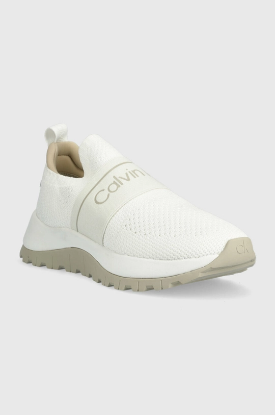 Tenisky Calvin Klein KNIT RUNNER SLIP ON biela