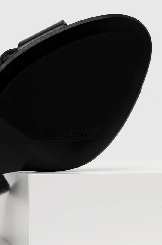 čierna Kožené sandále Calvin Klein GEO STIL SANDAL 90HH