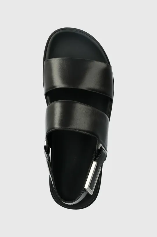 čierna Kožené sandále Calvin Klein ADJ SANDAL W/HW