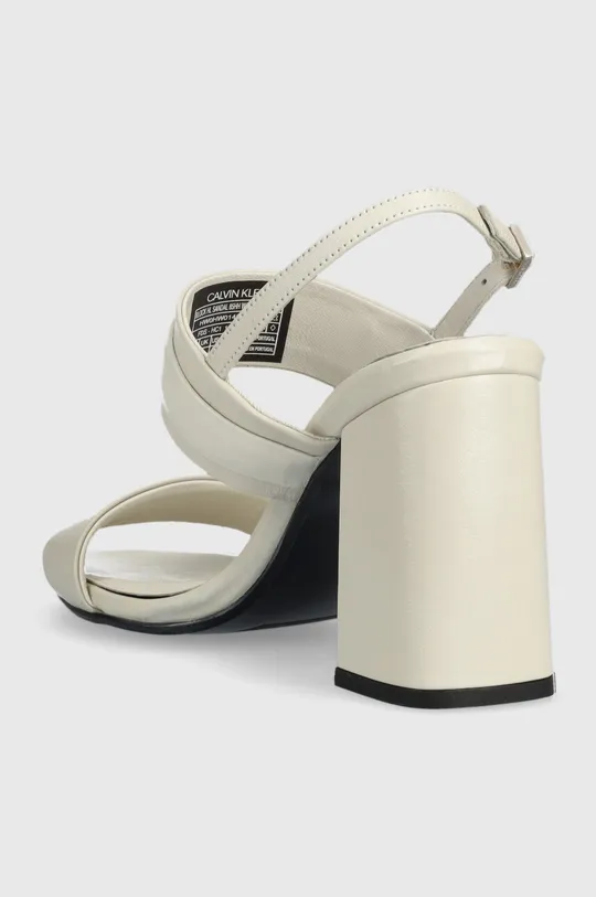 Usnjeni sandali Calvin Klein BLOCK HL SANDAL 85HH W/HW  Zunanjost: Naravno usnje Notranjost: Naravno usnje Podplat: Sintetični material
