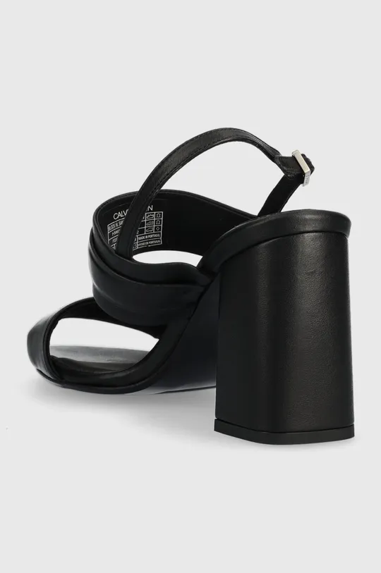 Usnjeni sandali Calvin Klein BLOCK HL SANDAL 85HH W/HW  Zunanjost: Naravno usnje Notranjost: Naravno usnje Podplat: Sintetični material