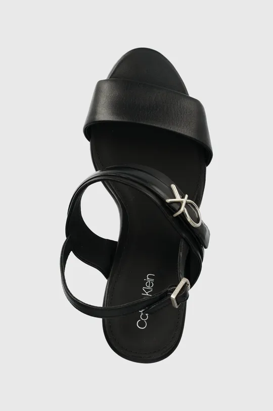 črna Usnjeni sandali Calvin Klein BLOCK HL SANDAL 85HH W/HW