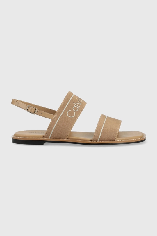 beżowy Calvin Klein sandały SQUARED SANDAL HE Damski