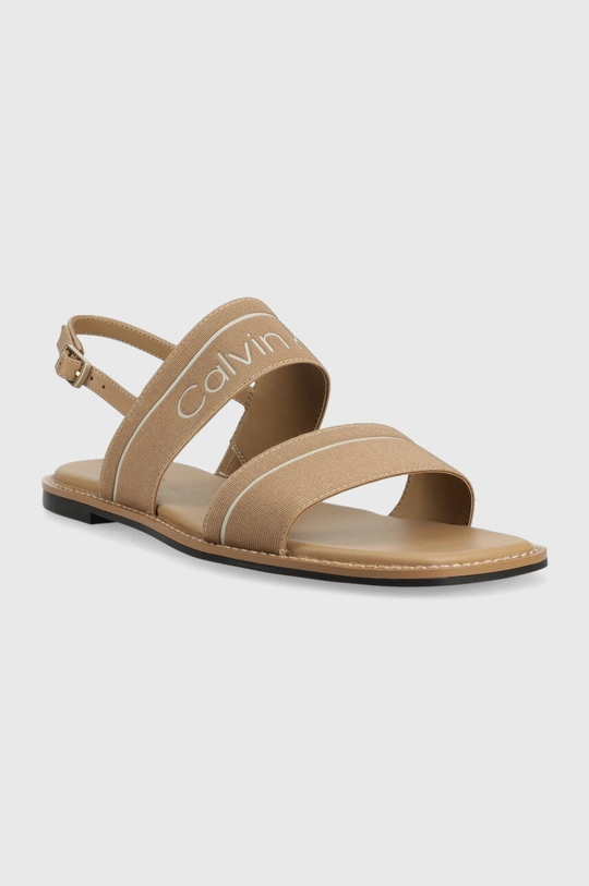 Calvin Klein sandały SQUARED SANDAL HE beżowy