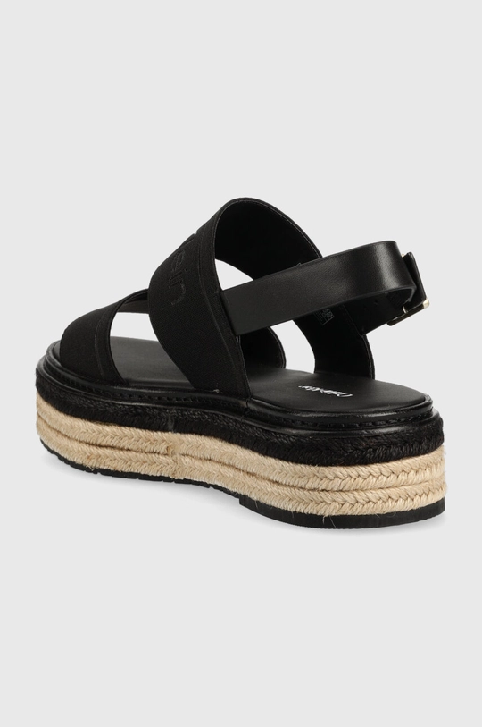 Sandale Calvin Klein FLATFORM WEDGE - HE  Vanjski dio: Tekstilni materijal, Prirodna koža Unutrašnji dio: Sintetički materijal, Prirodna koža Potplat: Sintetički materijal