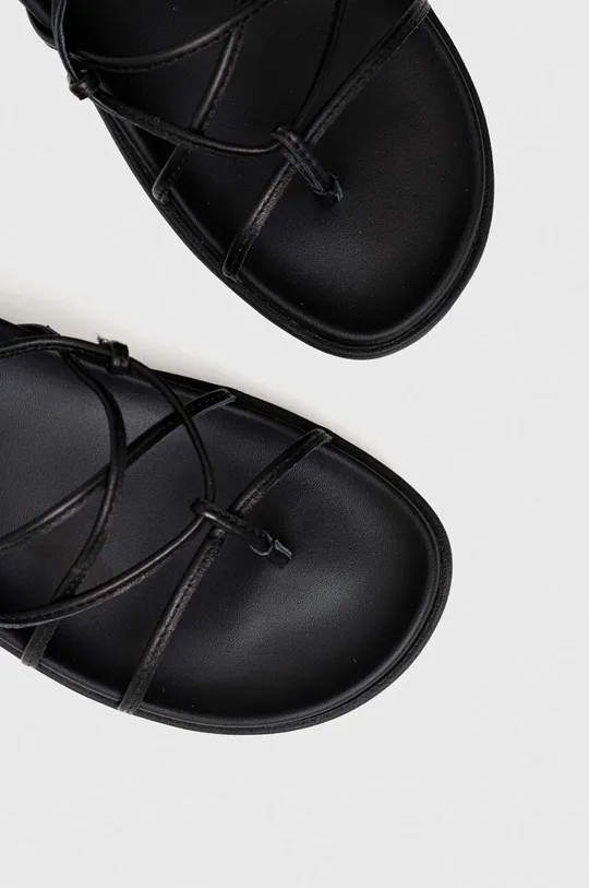 czarny Calvin Klein sandały skórzane ERGO STRAP SANDAL