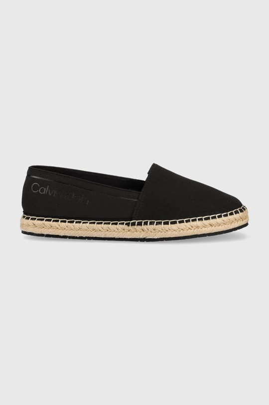 czarny Calvin Klein espadryle ESPADRILLE HE - CANVAS Damski