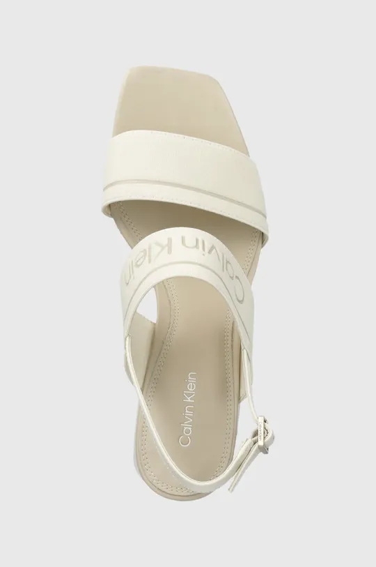biały Calvin Klein sandały SQUARED BLK HL SANDAL 45 HE