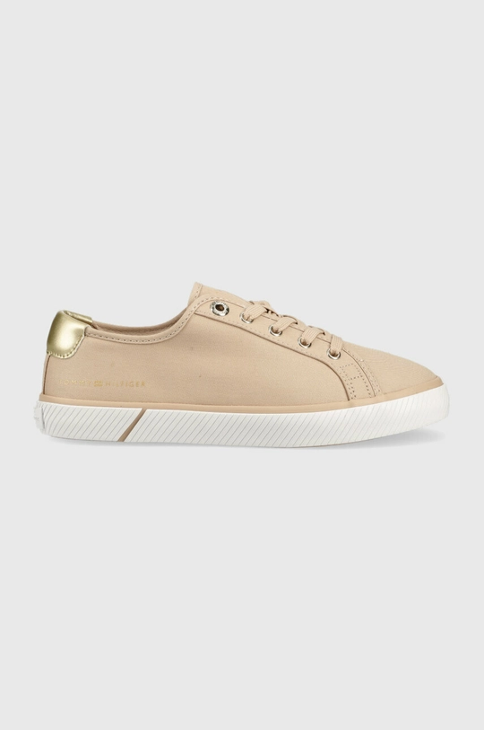 beżowy Tommy Hilfiger tenisówki LACE UP VULC SNEAKER Damski