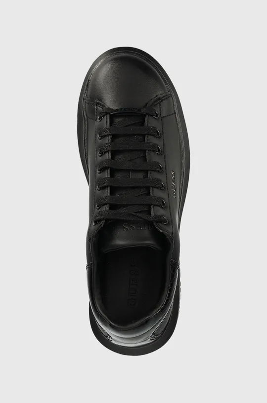 μαύρο Δερμάτινα αθλητικά παπούτσια Guess Vibo