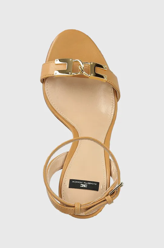 hnedá Kožená sandále Elisabetta Franchi