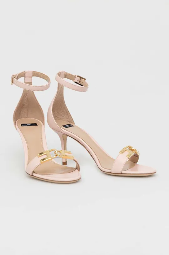 Kožené sandále Elisabetta Franchi ružová