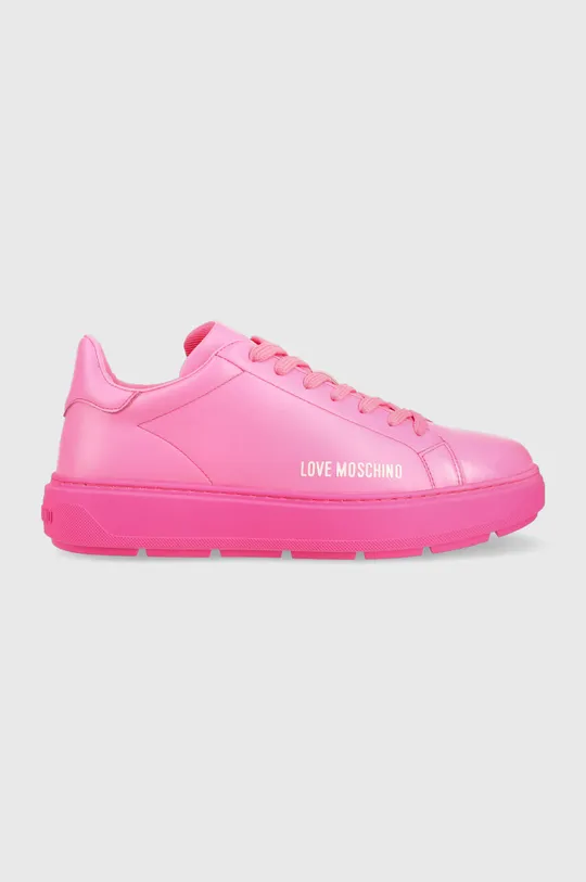 ροζ Δερμάτινα αθλητικά παπούτσια Love Moschino Sneakerd Bold 40 Γυναικεία
