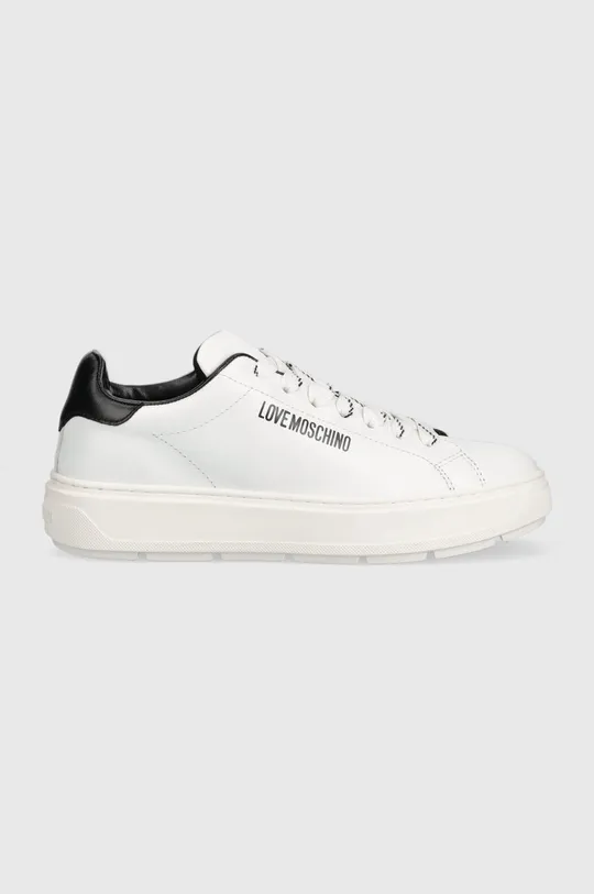 biały Love Moschino sneakersy skórzane Sneakerd Bold 40 Damski