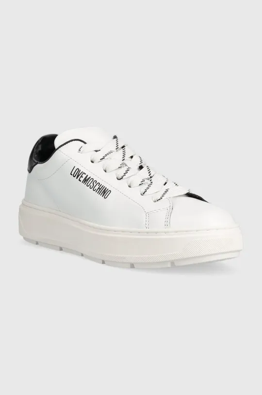 Usnjene superge Love Moschino Sneakerd Bold 40 bela