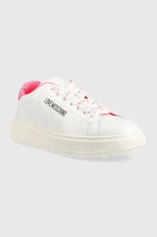 Δερμάτινα αθλητικά παπούτσια Love Moschino Sneakerd Bold 40 λευκό